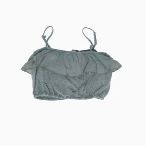 Vintage Havana Girls' Washed Texture Ruffle Tube Top Green Size M 2791